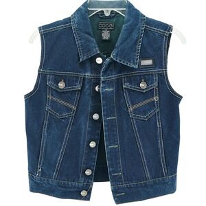 Coogi Denim Vest Girls‎ 8 Blue Eagle 90s Hip Hop Australian Heritage Trucker Y2K